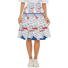 Nautical Cats Seamless Pattern Classic Short Skirt