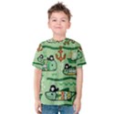 Seamless Pattern Fishes Pirates Cartoon Kids  Cotton Tee View1