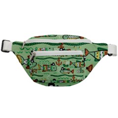 Seamless Pattern Fishes Pirates Cartoon Fanny Pack