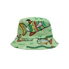 Seamless Pattern Fishes Pirates Cartoon Bucket Hat (kids)