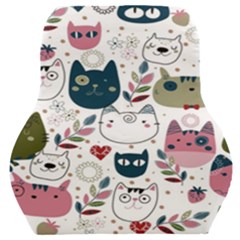 Pattern With Cute Cat Heads Car Seat Back Cushion  by Jancukart