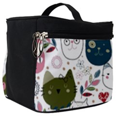 Pattern With Cute Cat Heads Make Up Travel Bag (big)