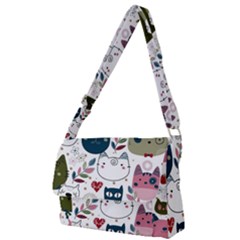 Pattern With Cute Cat Heads Full Print Messenger Bag (s)