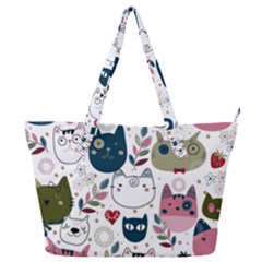 Pattern With Cute Cat Heads Full Print Shoulder Bag