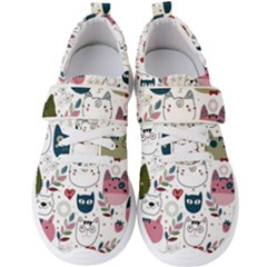 Pattern With Cute Cat Heads Men s Velcro Strap Shoes