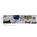 Pattern With Cute Cat Heads Roll Up Canvas Pencil Holder (L) View1