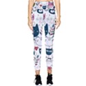 Pattern With Cute Cat Heads Pocket Leggings  View1