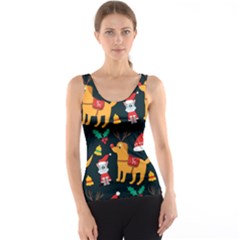 Funny Christmas Pattern Background Tank Top by Jancukart