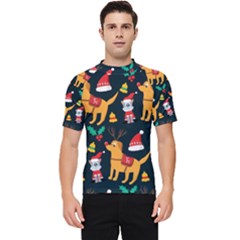 Funny Christmas Pattern Background Men s Short Sleeve Rash Guard by Jancukart