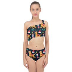 Funny Christmas Pattern Background Spliced Up Two Piece Swimsuit by Jancukart