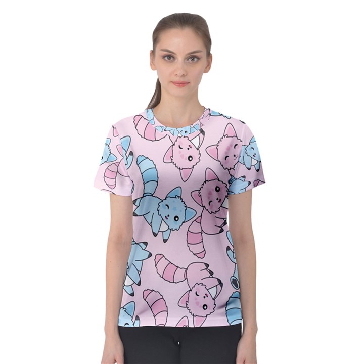 Children Pattern Design Women s Sport Mesh Tee