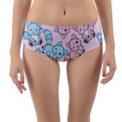 Children Pattern Design Reversible Mid-waist Bikini Bottoms