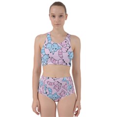 Children Pattern Design Racer Back Bikini Set