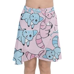 Children Pattern Design Chiffon Wrap Front Skirt