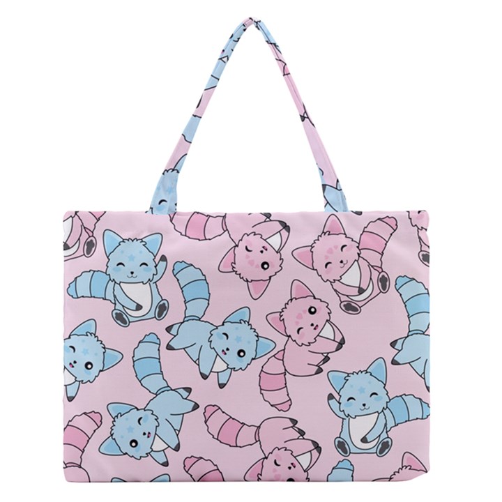 Children Pattern Design Zipper Medium Tote Bag