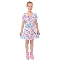 Children Pattern Design Kids  Short Sleeve Velvet Dress