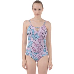 Children Pattern Design Cut Out Top Tankini Set