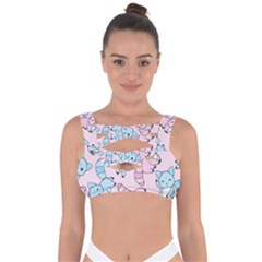 Children Pattern Design Bandaged Up Bikini Top