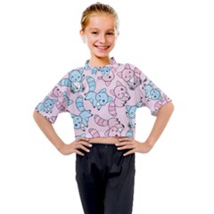 Children Pattern Design Kids Mock Neck Tee