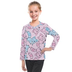 Children Pattern Design Kids  Long Mesh Tee