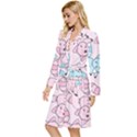 Children Pattern Design Long Sleeve Velour Robe View2