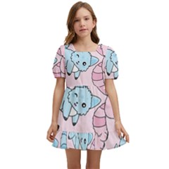 Children Pattern Design Kids  Short Sleeve Dolly Dress