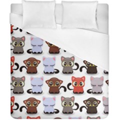 Seamless Pattern With Cute Little Kittens Various Color Duvet Cover (california King Size) by Jancukart