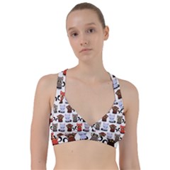 Seamless Pattern With Cute Little Kittens Various Color Sweetheart Sports Bra by Jancukart