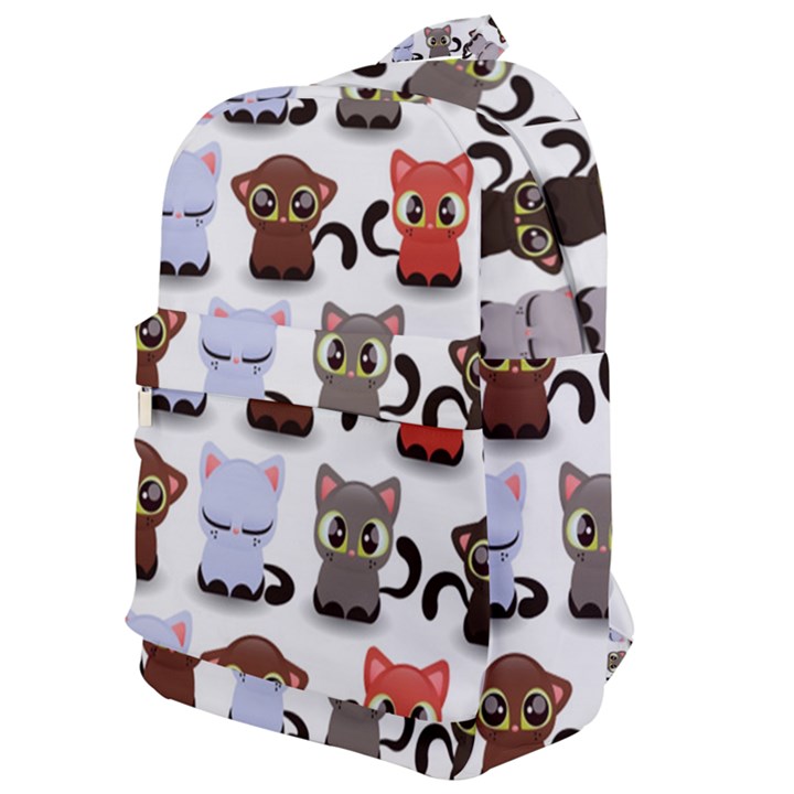 Seamless Pattern With Cute Little Kittens Various Color Classic Backpack