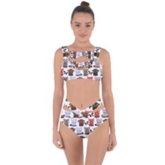 Seamless Pattern With Cute Little Kittens Various Color Bandaged Up Bikini Set  by Jancukart