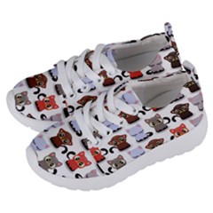 Seamless Pattern With Cute Little Kittens Various Color Kids  Lightweight Sports Shoes