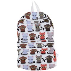 Seamless Pattern With Cute Little Kittens Various Color Foldable Lightweight Backpack