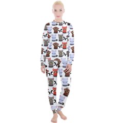 Seamless Pattern With Cute Little Kittens Various Color Women s Lounge Set