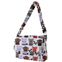 Seamless Pattern With Cute Little Kittens Various Color Full Print Messenger Bag (s)