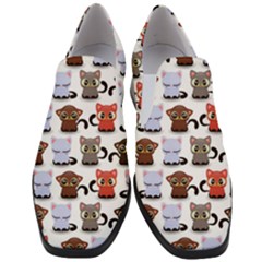 Seamless Pattern With Cute Little Kittens Various Color Women Slip On Heel Loafers