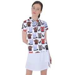 Seamless Pattern With Cute Little Kittens Various Color Women s Polo Tee