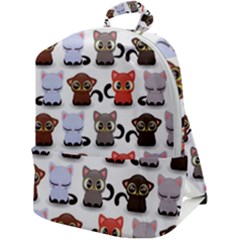 Seamless Pattern With Cute Little Kittens Various Color Zip Up Backpack