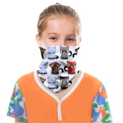 Seamless Pattern With Cute Little Kittens Various Color Face Covering Bandana (kids)