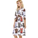 Seamless Pattern With Cute Little Kittens Various Color Classy Knee Length Dress View3