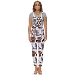 Seamless Pattern With Cute Little Kittens Various Color Women s Pinafore Overalls Jumpsuit