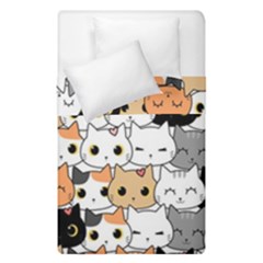 Cute-cat-kitten-cartoon-doodle-seamless-pattern Duvet Cover Double Side (single Size)