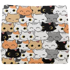 Cute-cat-kitten-cartoon-doodle-seamless-pattern Seat Cushion