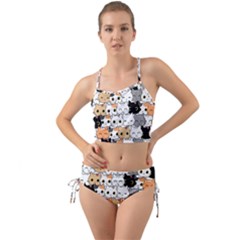 Cute-cat-kitten-cartoon-doodle-seamless-pattern Mini Tank Bikini Set