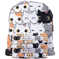 Cute-cat-kitten-cartoon-doodle-seamless-pattern Giant Full Print Backpack by Jancukart