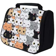 Cute-cat-kitten-cartoon-doodle-seamless-pattern Full Print Travel Pouch (big)