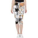 Cute-cat-kitten-cartoon-doodle-seamless-pattern Inside Out Lightweight Velour Capri Leggings  View3