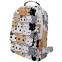 Cute-cat-kitten-cartoon-doodle-seamless-pattern Flap Pocket Backpack (Small) View1