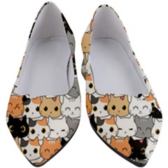 Cute-cat-kitten-cartoon-doodle-seamless-pattern Women s Block Heels 