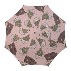 Seamless Pattern Adorable Cat Inside Cup Golf Umbrellas by Jancukart