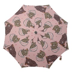 Seamless Pattern Adorable Cat Inside Cup Hook Handle Umbrellas (small)